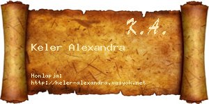 Keler Alexandra névjegykártya